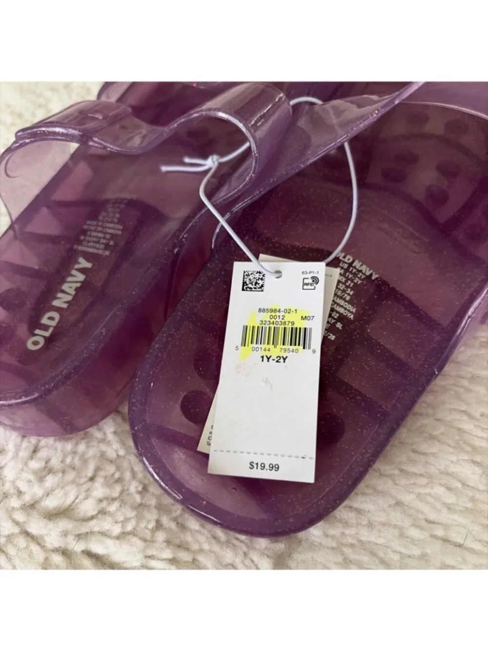 Old Navy Girls NWT Purple Jelly Slides 1Y-2Y